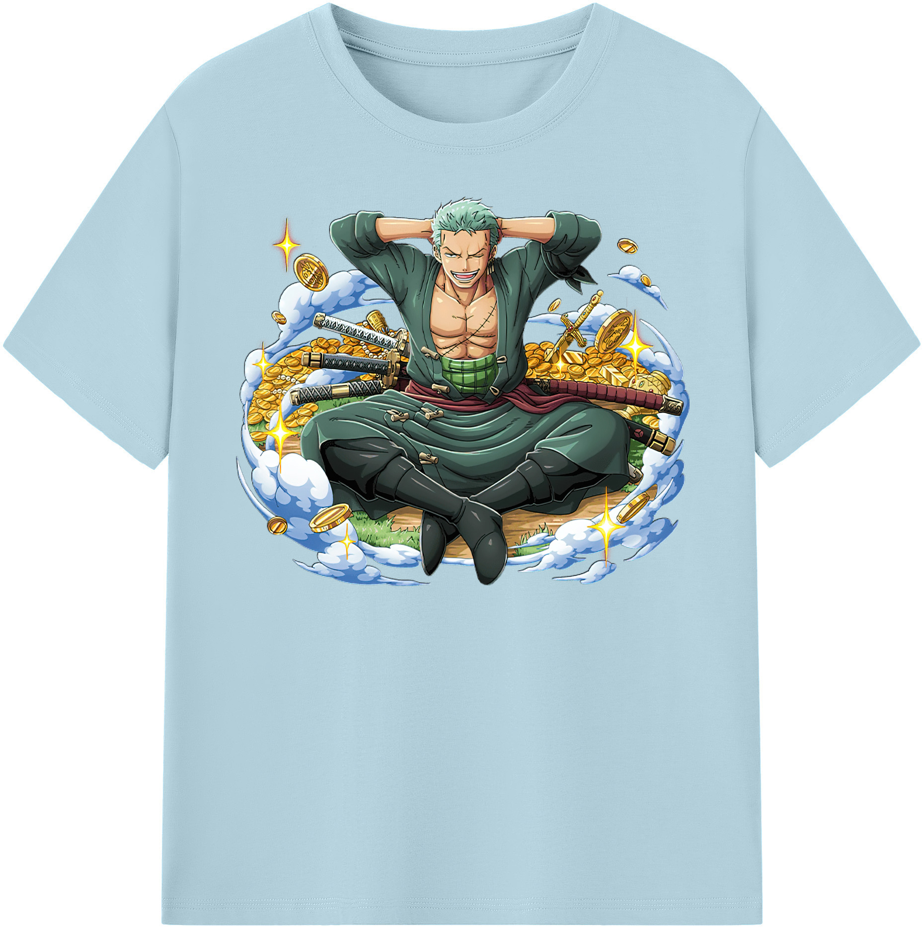 ワンピース ロロノア・ゾロ ONE PIECE Roronoa Zoro 綿100％半袖Tシャツ（フロントプリント）